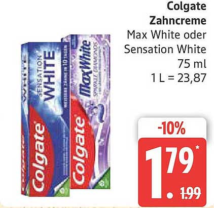 Colgate Zahnpasta Max White oder Sensation White 75 ml
