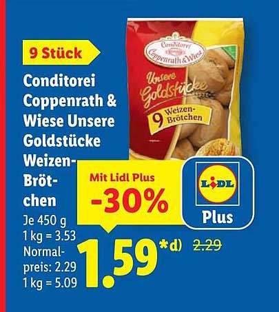Conditorei Coppenrath & Wiese Unsere Goldstücke Weizen-Brötchen