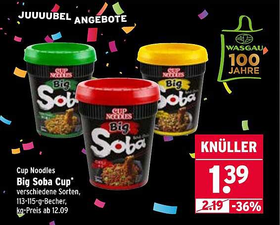 Cup Noodles Big Soba Cup - verschiedene Sorten