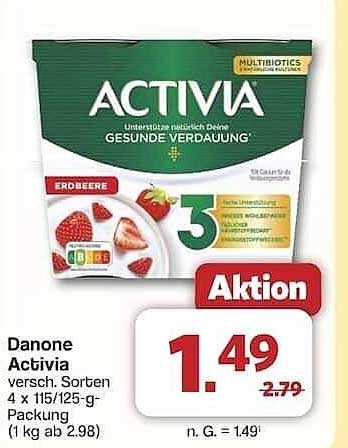 Danone Activia Erdbeere 4 x 115/125-g-Packung