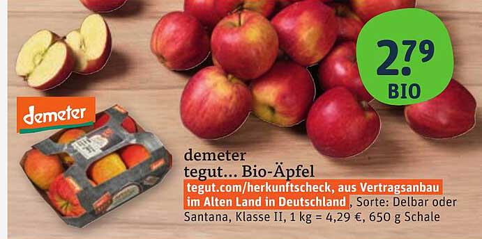 demeter tegut... Bio-Äpfel