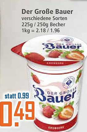 Der Große Bauer - verschiedene Sorten 225g / 250g Becher