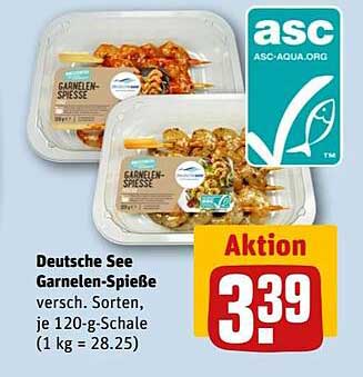 Deutsche See Garnelen-Spieße, verschiedene Sorten, je 120-g-Schale