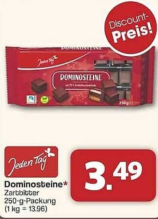 Dominosteine* Zartbitter 250-g-Packung