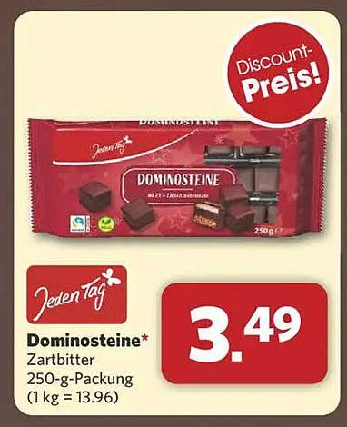DominoSteine Zartbitter 250-g-Packung