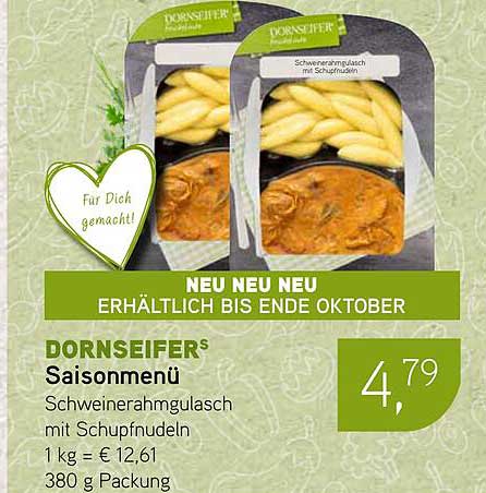 DORNSEIFERS Saisonmenü - Schweinerahmgulasch mit Schupfnudeln