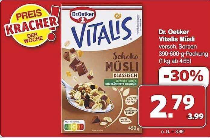 Dr. Oetker Vitalis Müsli - Schoko Klassisch 450 g
