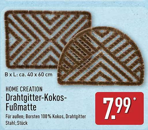 Drahtgitter-Kokos-Fußmatte