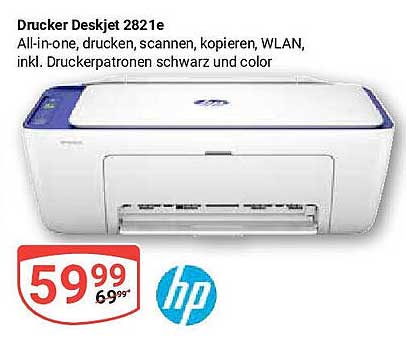 Drucker Deskjet 2821e - All-in-One für Ihr Zuhause und Büro