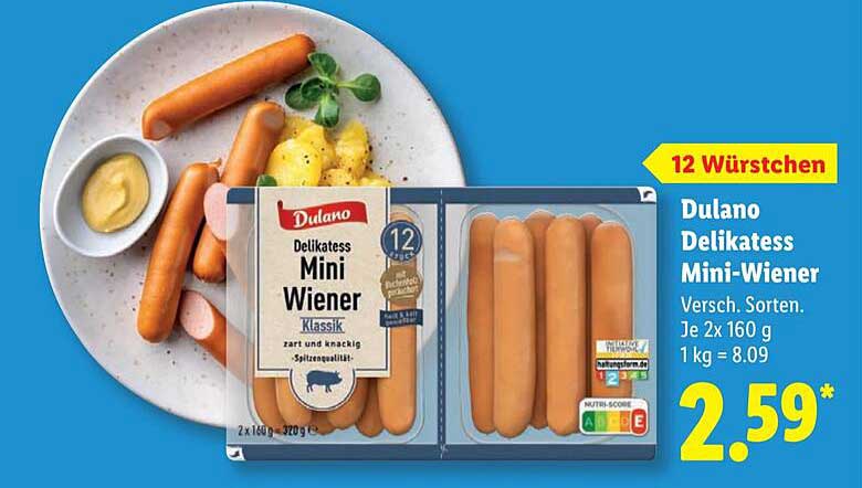 Dulano Delikatess Mini-Wiener 12 Stück