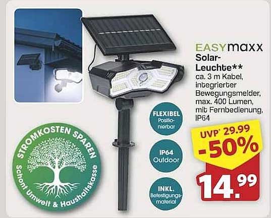 EASYmaxx Solar-Leuchte mit Bewegungsmelder