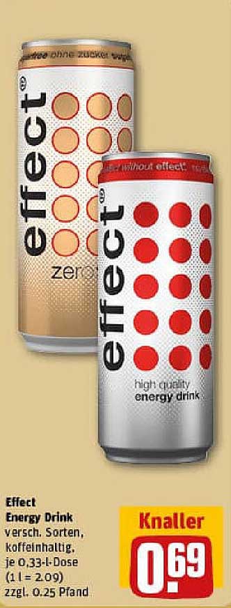 Effect Energy Drink, verschiedene Sorten, koffeinhaltig, je 0,33-l-Dose