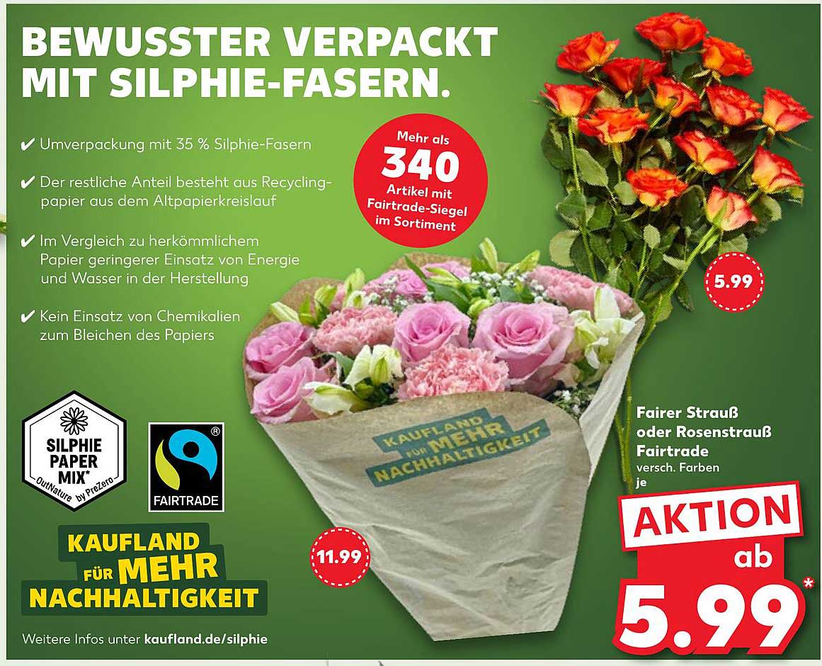Fairer Strauß oder Rosenstrauß Fairtrade, verschieden Farben je