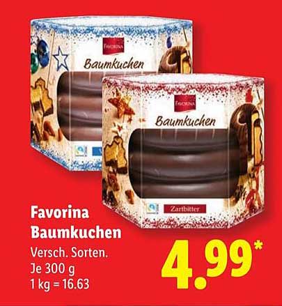 Favorina Baumkuchen - Verschiedene Sorten