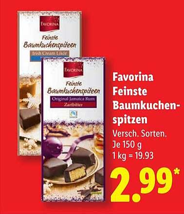 Favorina Feine Baumkuchenspitzen - Verschiedene Sorten
