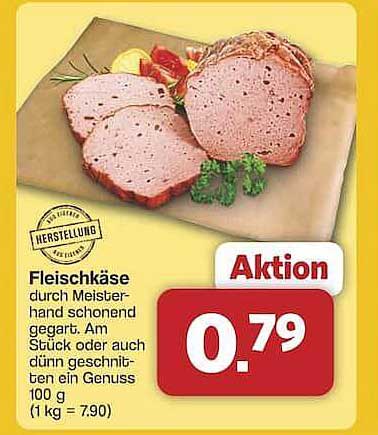 Fleischkäse durch Meisterhand schonend gegart