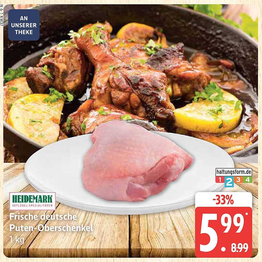 Frische deutsche Puten-Oberschenkel 1 kg