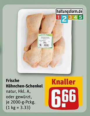 Frische Hähnchen-Schnekel, natur, Hkl. A, oder gewürzt, je 2000-g-Pckg.