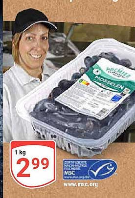 Frische Miesmuscheln - 1 kg für nur 2,99 €