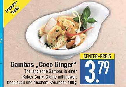 Gambas „Coco Ginger“ - Thailändische Garnelen in Kokos-Curry-Creme