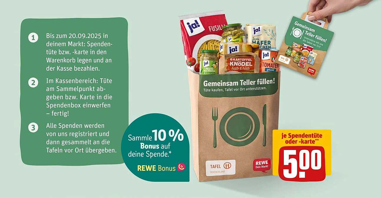 Gemeinsam Teller füllen - Spendentüte für 5,00 €