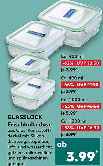 GLASSLOCK Frischhaltedose aus Glas mit Silikondichtung