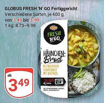 GLOBUS FRESH 'N' GO Hähnchen-Brust Fertiggericht 400 g