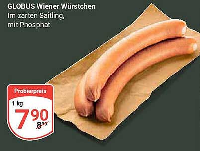 GLOBUS Wiener Würstchen im zarten Saitling, mit Phosphat