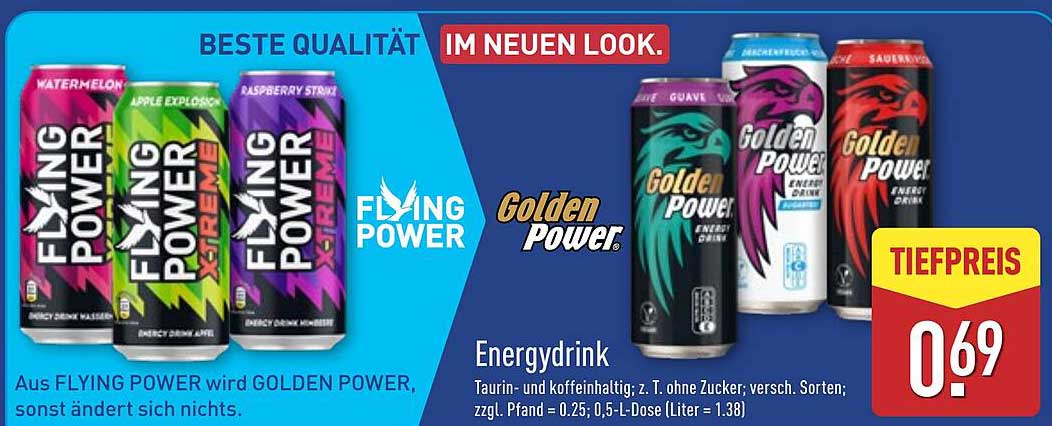 Golden Power Energydrink – Im neuen Look für nur 0,69 €