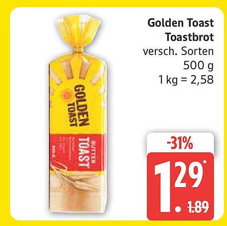 Golden Toast Toastbrot 500 g - verschiedene Sorten
