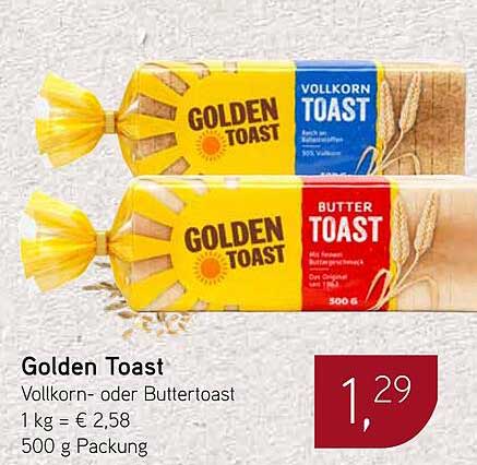 Golden Toast – Vollkorn- oder Buttertoast