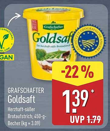 Graf Schafter Goldsaft - Herzhaft-süßer Brotaufstrich