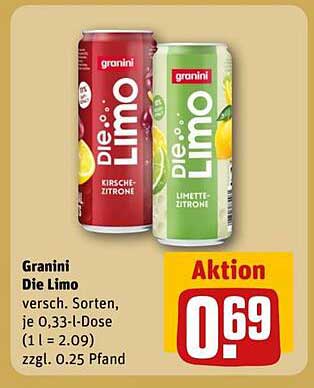 Granini Die Limo - Kirsche-Zitrone und Limette-Zitrone