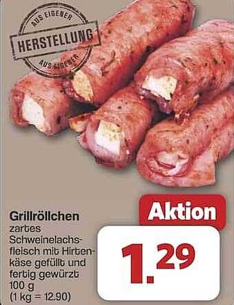 Grillröllchen - zartes Schweinefleisch mit Hirtenkäse gefüllt
