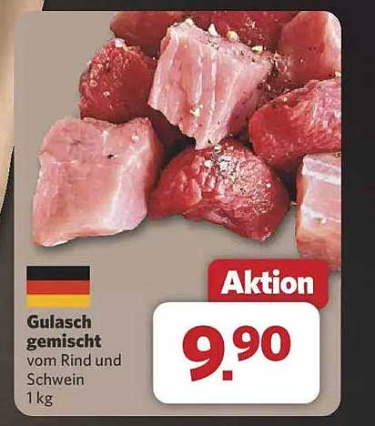 Gulasch gemischt vom Rind und Schwein 1 kg