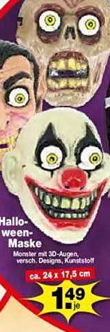 Halloween-Maske mit 3D-Augen - Monsterdesigns
