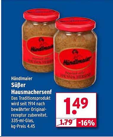 Händlmaier Süßer Hausmachersenf