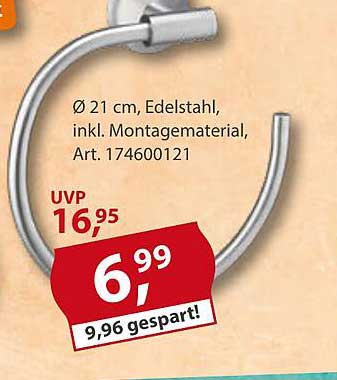 Handtuchhalter Ø 21 cm aus Edelstahl