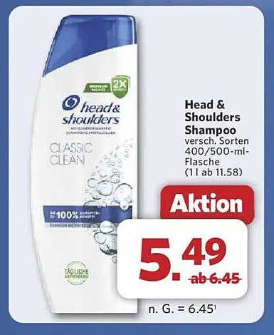 Head & Shoulders Shampoo - verschiedene Sorten 400/500-ml-Flasche