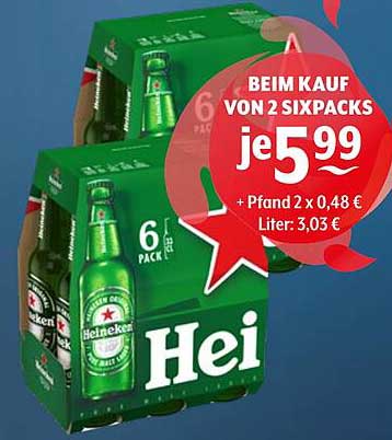 Heineken Bier Sixpack