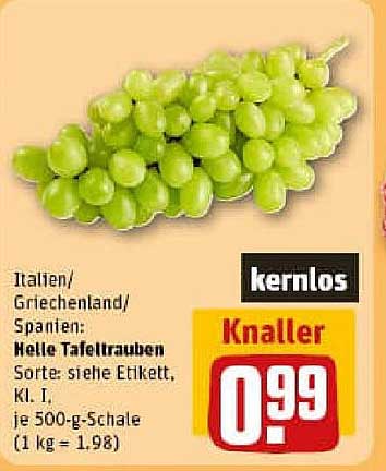 Helle Tafeltrauben, kernlos - Knaller-Angebot!