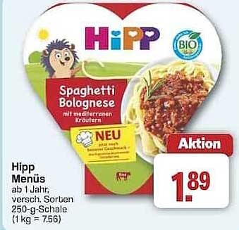 Hipp Menüs Spaghetti Bolognese, 250-g-Schale