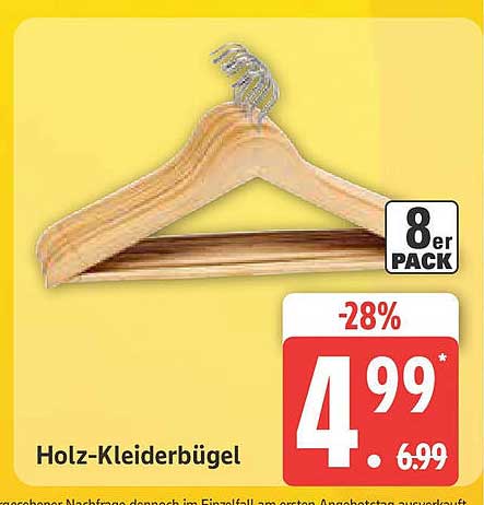 Holz-Kleiderbügel 8er Pack