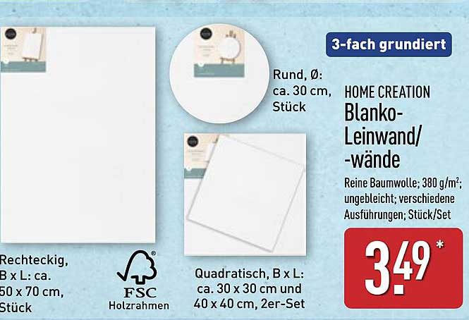 HOME CREATION Blanko-Leinwand/-wände