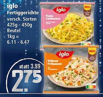 iglo Fertiggerichte - verschiedene Sorten 425g - 450g Beutel