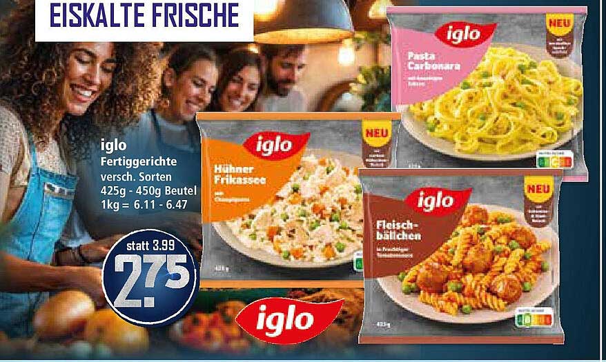 iglo Fertiggerichte verschiedener Sorten 425g - 450g Beutel