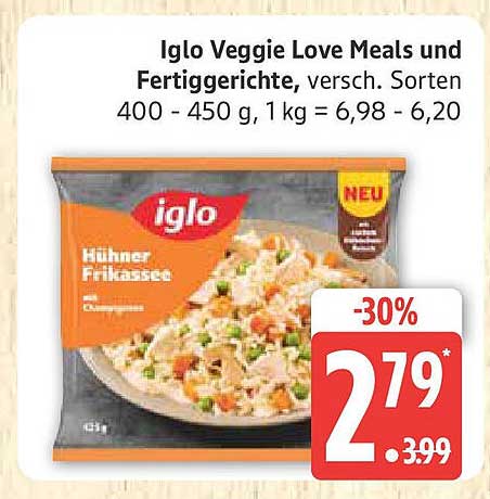 Iglo Veggie Love Meals und Fertiggerichte - Hühner Frikassee