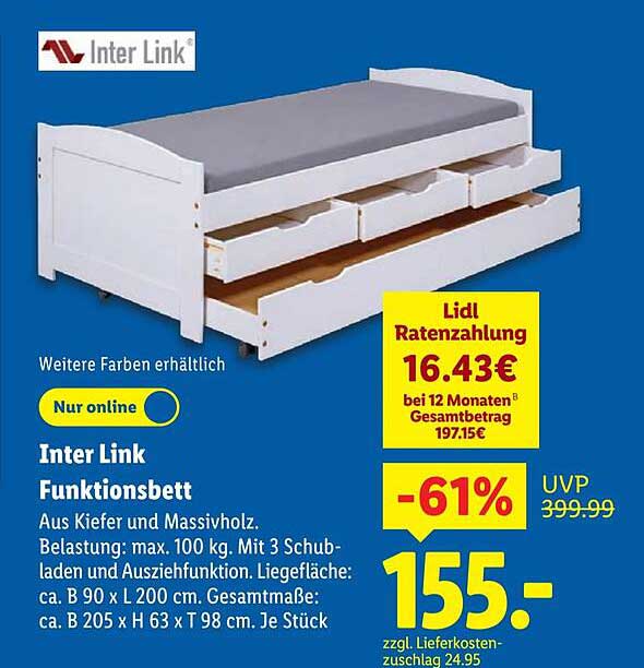 Inter Link Funktionsbett - Jetzt zum Schnäppchenpreis!