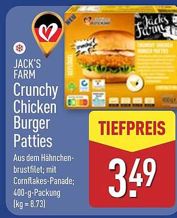 JACK'S FARM Crunchy Chicken Burger Patties