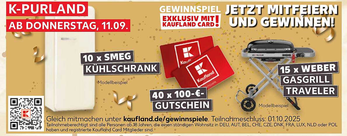K-Purland Gewinne: 10 x Smeg Kühlschrank und 40 x 100€ Gutscheine